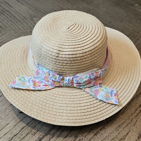 Floral Ribbon Straw Sun Hat One Size - Picture 8 of 8